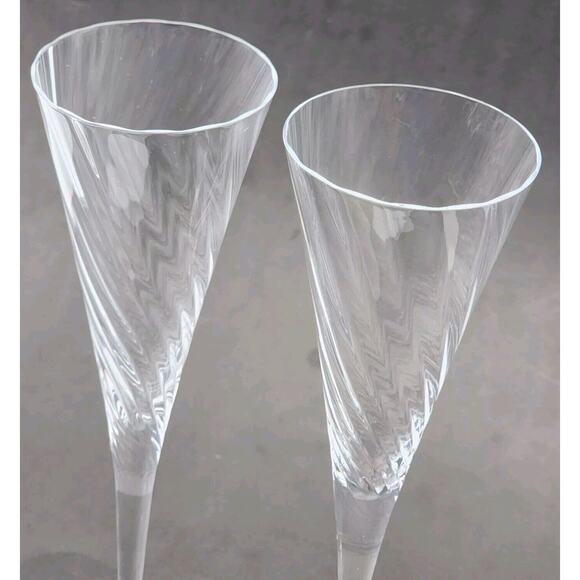 Sasaki Reflections Crystal Clear Wine or Champagne Flute 2 Pc Set FAST SHIPPING - Picture 5 of 11